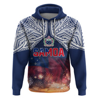 Samoa Indenpendence Day Zip Hoodie Sky Fireworks with Flag Style LT03 Pullover Hoodie Black - Polynesian Pride