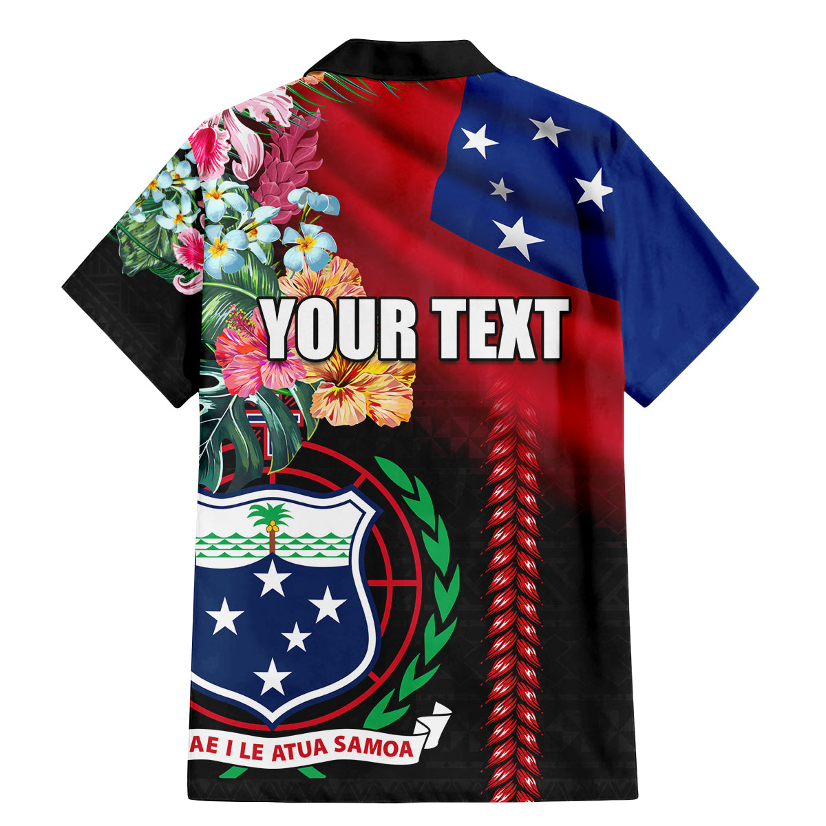 Personalised Samoa Indenpendence Day Family Matching Mermaid Dress and Hawaiian Shirt Tropical Samoan Coat of Arms With Siapo Pattern LT03 - Polynesian Pride