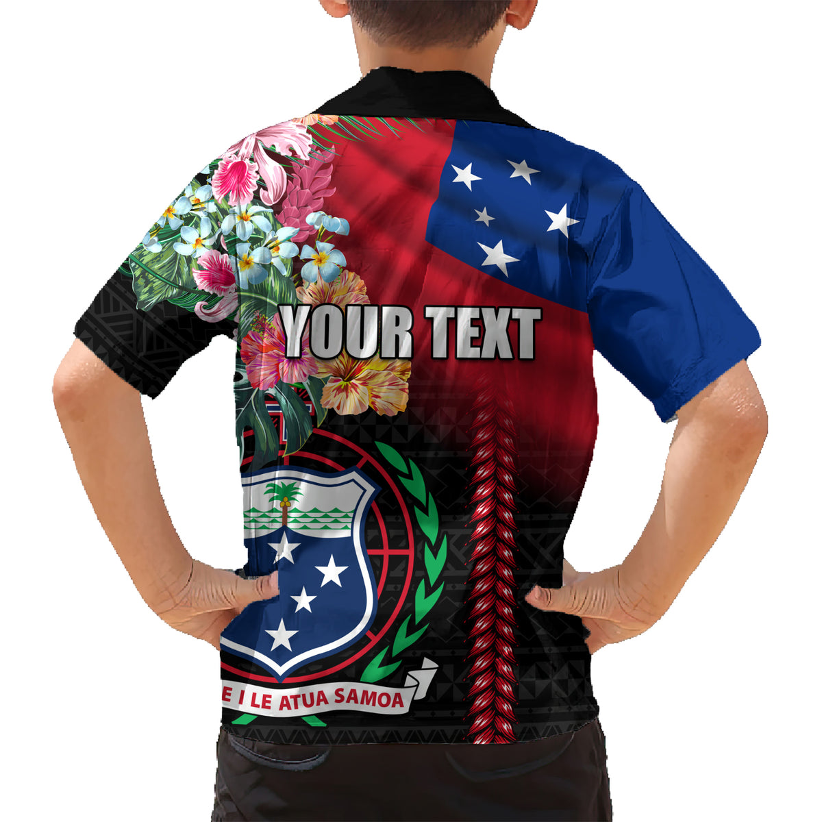 Personalised Samoa Indenpendence Day Kid Hawaiian Shirt Tropical Samoan Coat of Arms With Siapo Pattern LT03 - Polynesian Pride