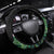 Personalised Samoa Indenpendence Day Steering Wheel Cover Tropical Samoan Coat of Arms With Siapo Pattern LT03 Universal Fit Black - Polynesian Pride