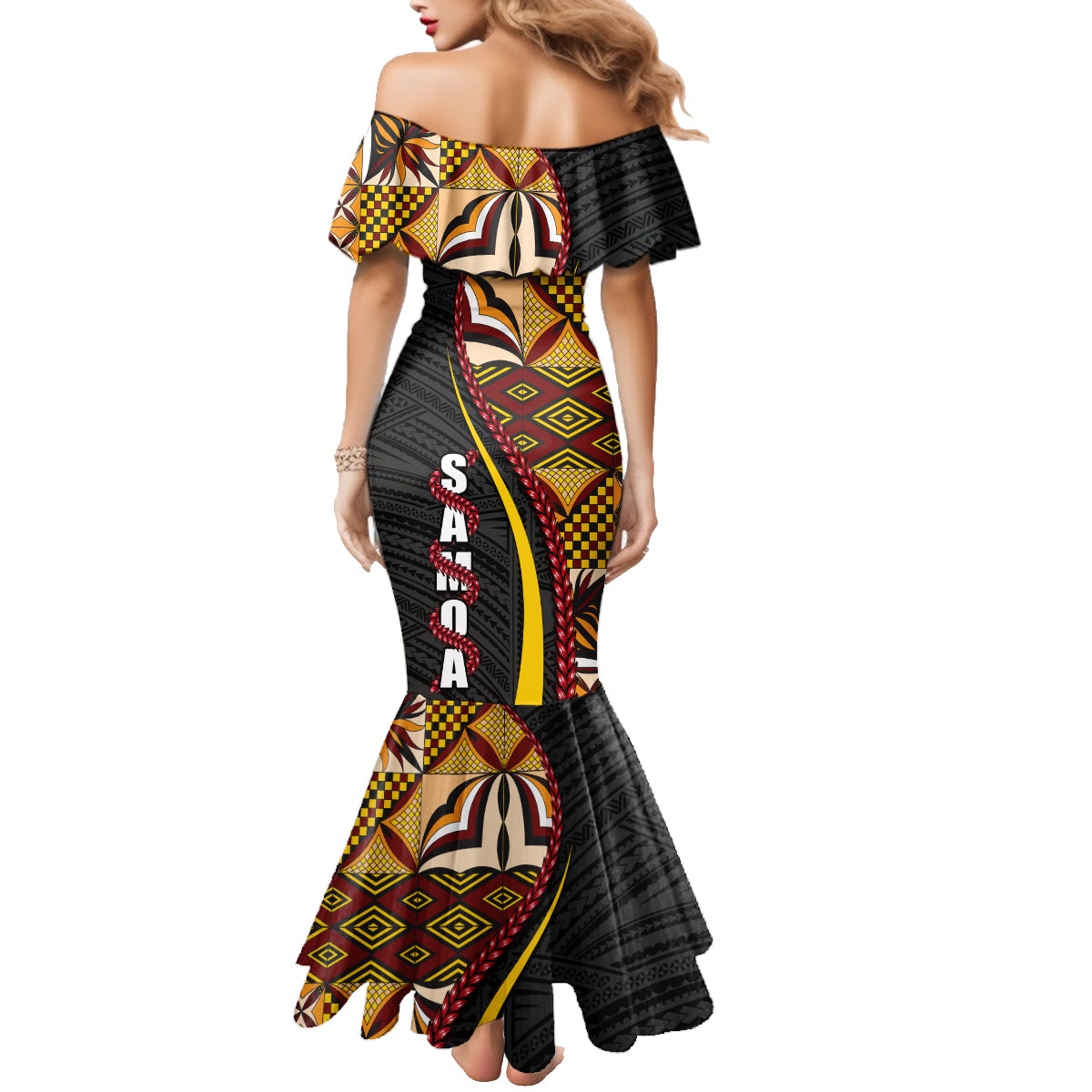 Samoa Siapo Ula Fala Family Matching Mermaid Dress and Hawaiian Shirt Polynesian Tribal Pattern LT03 - Polynesian Pride