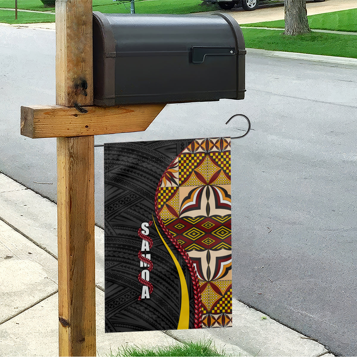 Samoa Siapo Ula Fala Garden Flag Polynesian Tribal Pattern LT03 - Polynesian Pride