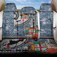 Fiji Day Back Car Seat Cover Traditional Tapa with Hibiscus and Emblems