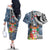 Fiji Day Couples Matching Off The Shoulder Long Sleeve Dress and Hawaiian Shirt Traditional Tapa with Hibiscus and Emblems