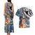 Fiji Day Couples Matching Tank Maxi Dress and Hawaiian Shirt Traditional Tapa with Hibiscus and Emblems
