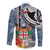 Fiji Day Family Matching Off Shoulder Short Dress and Hawaiian Shirt Traditional Tapa with Hibiscus and Emblems