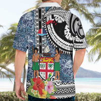 Fiji Day Hawaiian Shirt Traditional Tapa with Hibiscus and Emblems