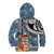 Fiji Day Kid Hoodie Traditional Tapa with Hibiscus and Emblems