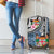 Fiji Day Luggage Cover Traditional Tapa with Hibiscus and Emblems