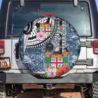 Fiji Day Spare Tire Cover Traditional Tapa with Hibiscus and Emblems LT03 4 inches - Polynesian Pride