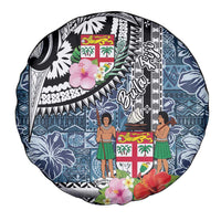 Fiji Day Spare Tire Cover Traditional Tapa with Hibiscus and Emblems LT03 - Polynesian Pride