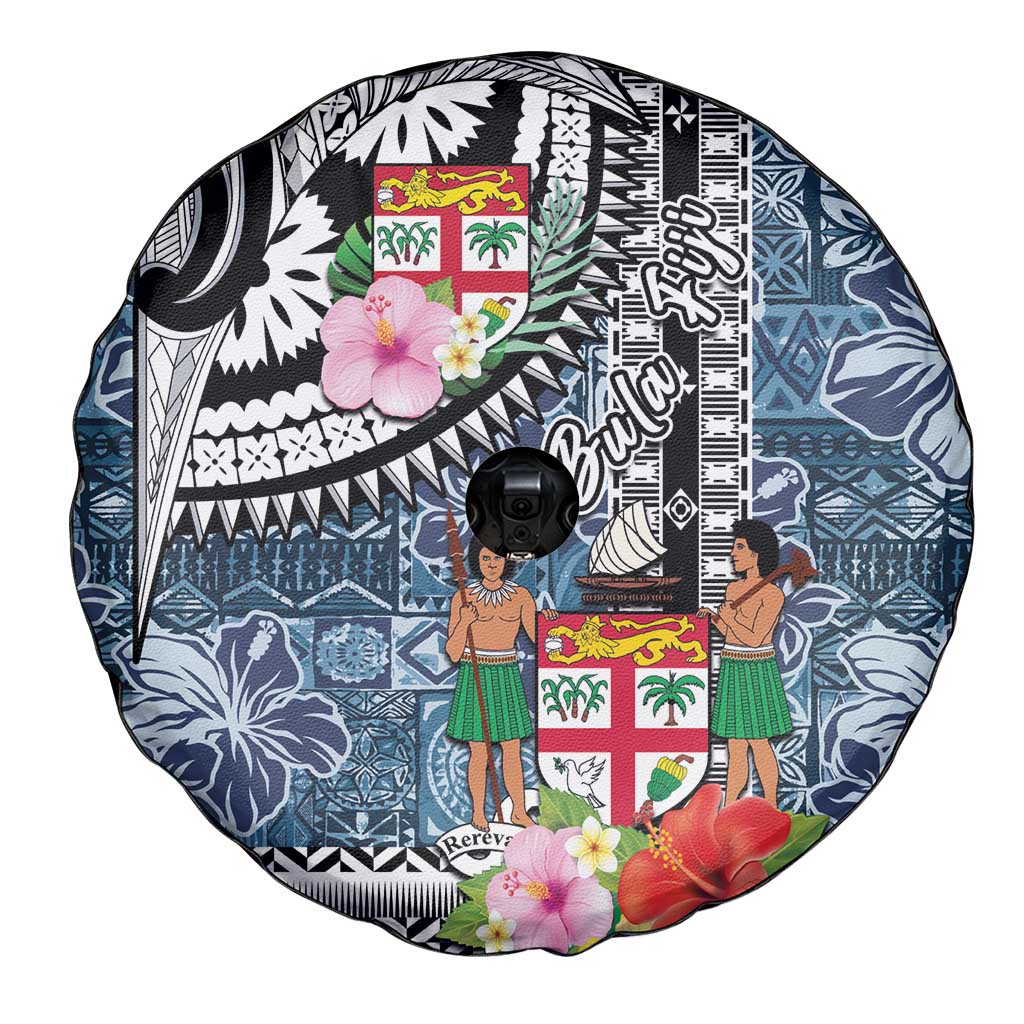 Fiji Day Spare Tire Cover Traditional Tapa with Hibiscus and Emblems LT03 - Polynesian Pride