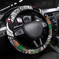 Fiji Day Steering Wheel Cover Traditional Tapa with Hibiscus and Emblems LT03 Universal Fit - Polynesian Pride