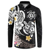 Hawaiian Tropical Plumeria Turtles Button Sweatshirt Polynesian Art Tattoo