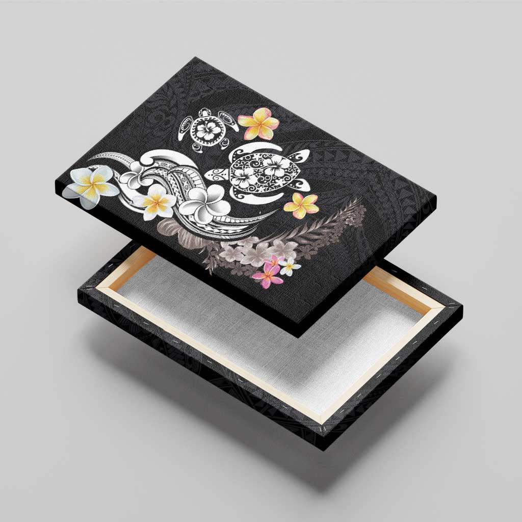 Hawaiian Tropical Plumeria Turtles Canvas Wall Art Polynesian Art Tattoo