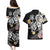 Hawaiian Tropical Plumeria Turtles Couples Matching Puletasi and Hawaiian Shirt Polynesian Art Tattoo