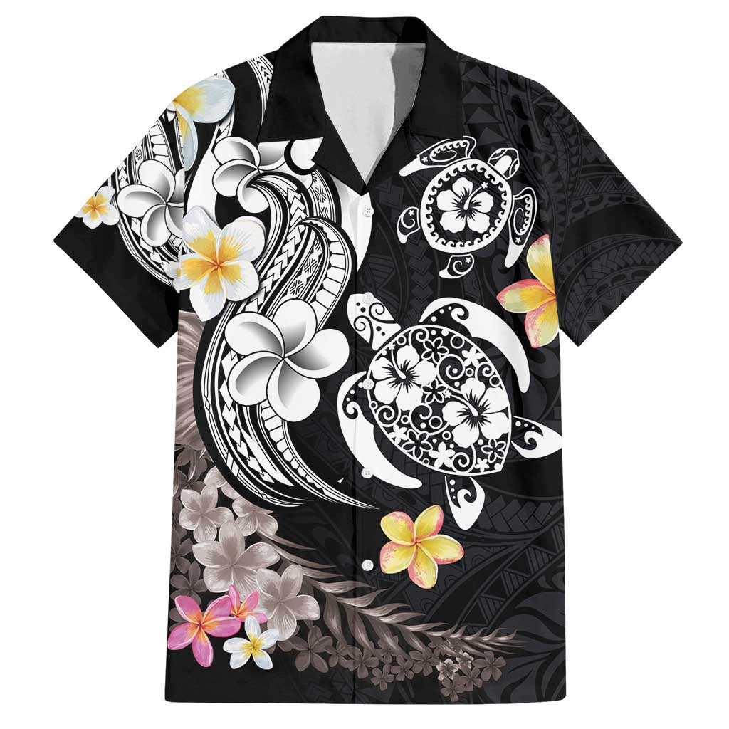 Hawaiian Tropical Plumeria Turtles Family Matching Long Sleeve Bodycon Dress and Hawaiian Shirt Polynesian Art Tattoo LT03 Dad's Shirt - Short Sleeve - Polynesian Pride