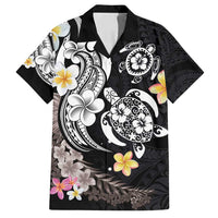 Hawaiian Tropical Plumeria Turtles Family Matching Puletasi and Hawaiian Shirt Polynesian Art Tattoo LT03 Dad's Shirt - Short Sleeve - Polynesian Pride