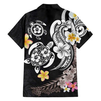 Hawaiian Tropical Plumeria Turtles Family Matching Short Sleeve Bodycon Dress and Hawaiian Shirt Polynesian Art Tattoo LT03 - Polynesian Pride