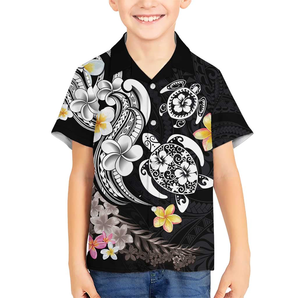 Hawaiian Tropical Plumeria Turtles Family Matching Short Sleeve Bodycon Dress and Hawaiian Shirt Polynesian Art Tattoo LT03 Son's Shirt - Polynesian Pride