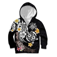 Hawaiian Tropical Plumeria Turtles Kid Hoodie Polynesian Art Tattoo
