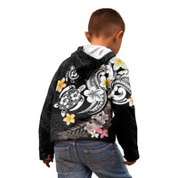 Hawaiian Tropical Plumeria Turtles Kid Hoodie Polynesian Art Tattoo