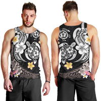Hawaiian Tropical Plumeria Turtles Men Tank Top Polynesian Art Tattoo