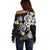 Hawaiian Tropical Plumeria Turtles Off Shoulder Sweater Polynesian Art Tattoo