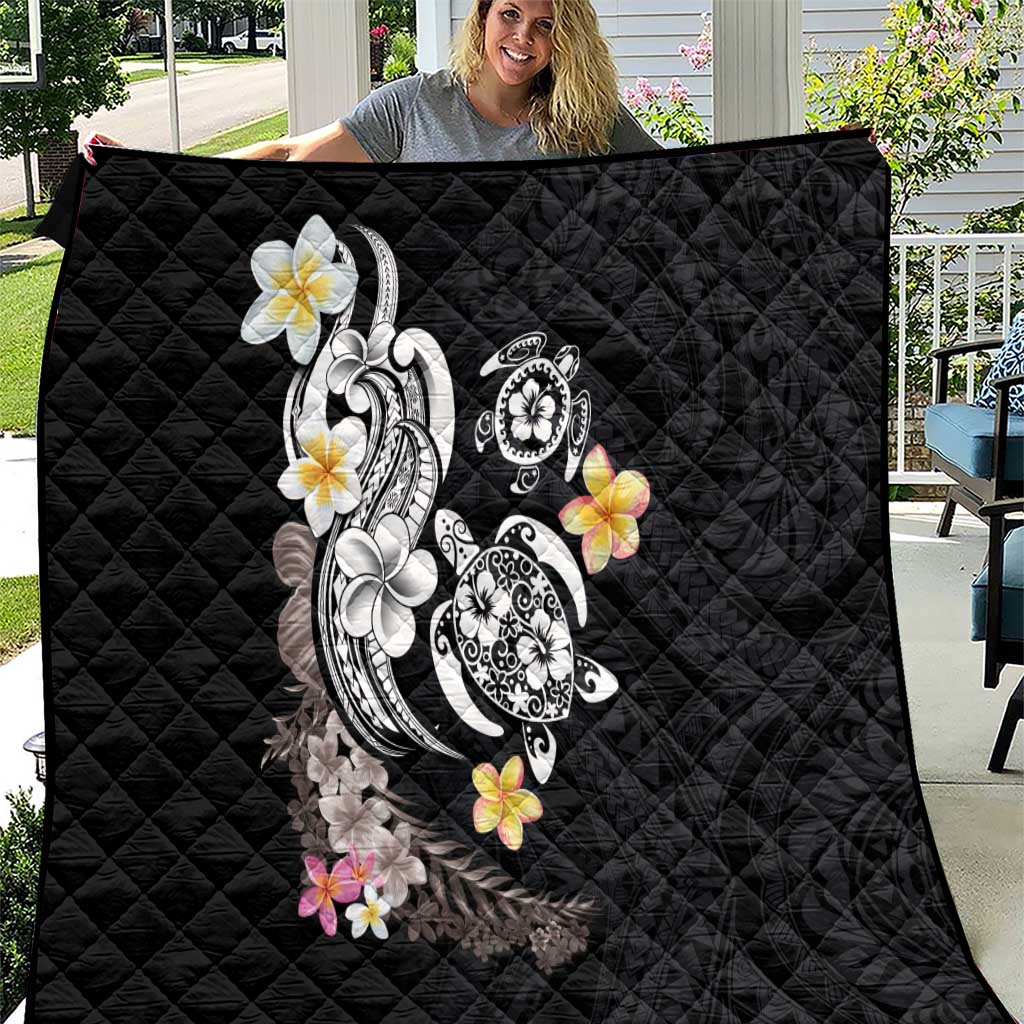Hawaiian Tropical Plumeria Turtles Quilt Polynesian Art Tattoo