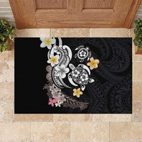 Hawaiian Tropical Plumeria Turtles Rubber Doormat Polynesian Art Tattoo
