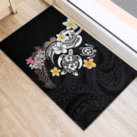 Hawaiian Tropical Plumeria Turtles Rubber Doormat Polynesian Art Tattoo