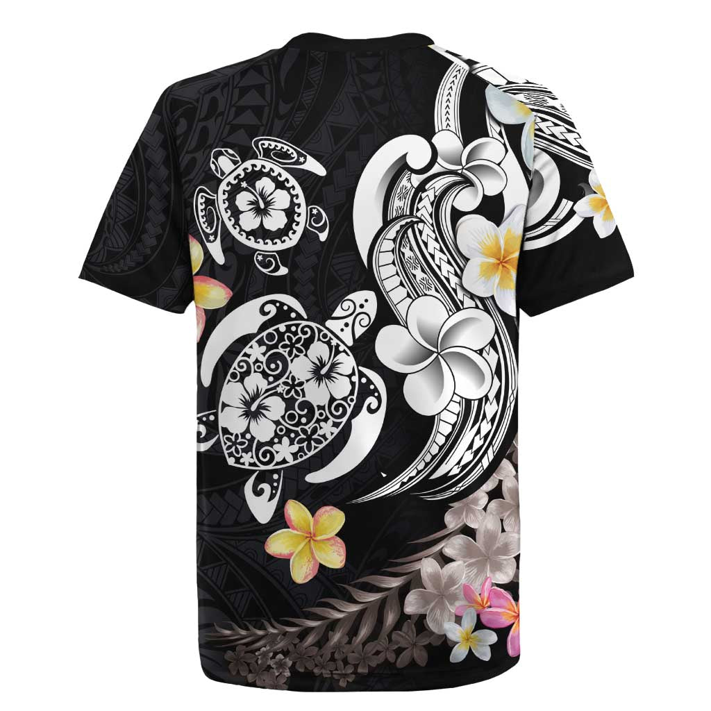 Hawaiian Tropical Plumeria Turtles Rugby Jersey Polynesian Art Tattoo