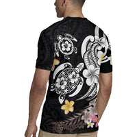 Hawaiian Tropical Plumeria Turtles Rugby Jersey Polynesian Art Tattoo