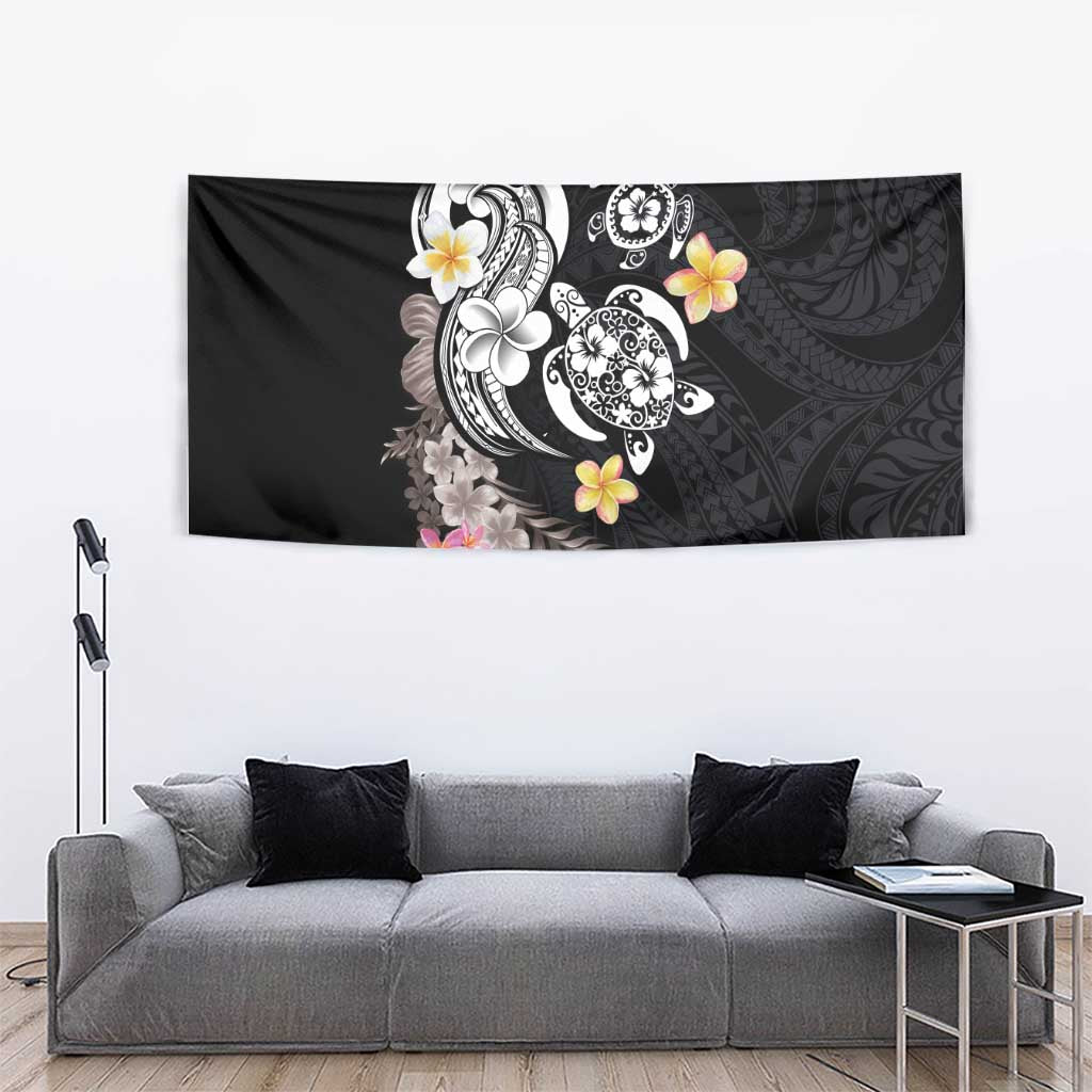 Hawaiian Tropical Plumeria Turtles Tapestry Polynesian Art Tattoo