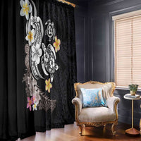 Hawaiian Tropical Plumeria Turtles Window Curtain Polynesian Art Tattoo