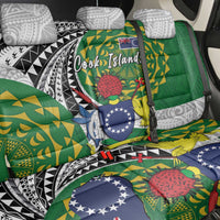 Cook Islands Independence Day Back Car Seat Cover National Flag and Emblem with Tatau Tattoo