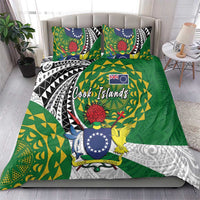 Cook Islands Independence Day Bedding Set National Flag and Emblem with Tatau Tattoo