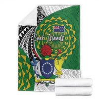 Cook Islands Independence Day Blanket National Flag and Emblem with Tatau Tattoo