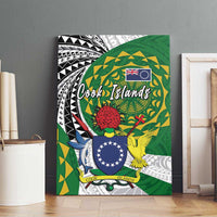Cook Islands Independence Day Canvas Wall Art National Flag and Emblem with Tatau Tattoo