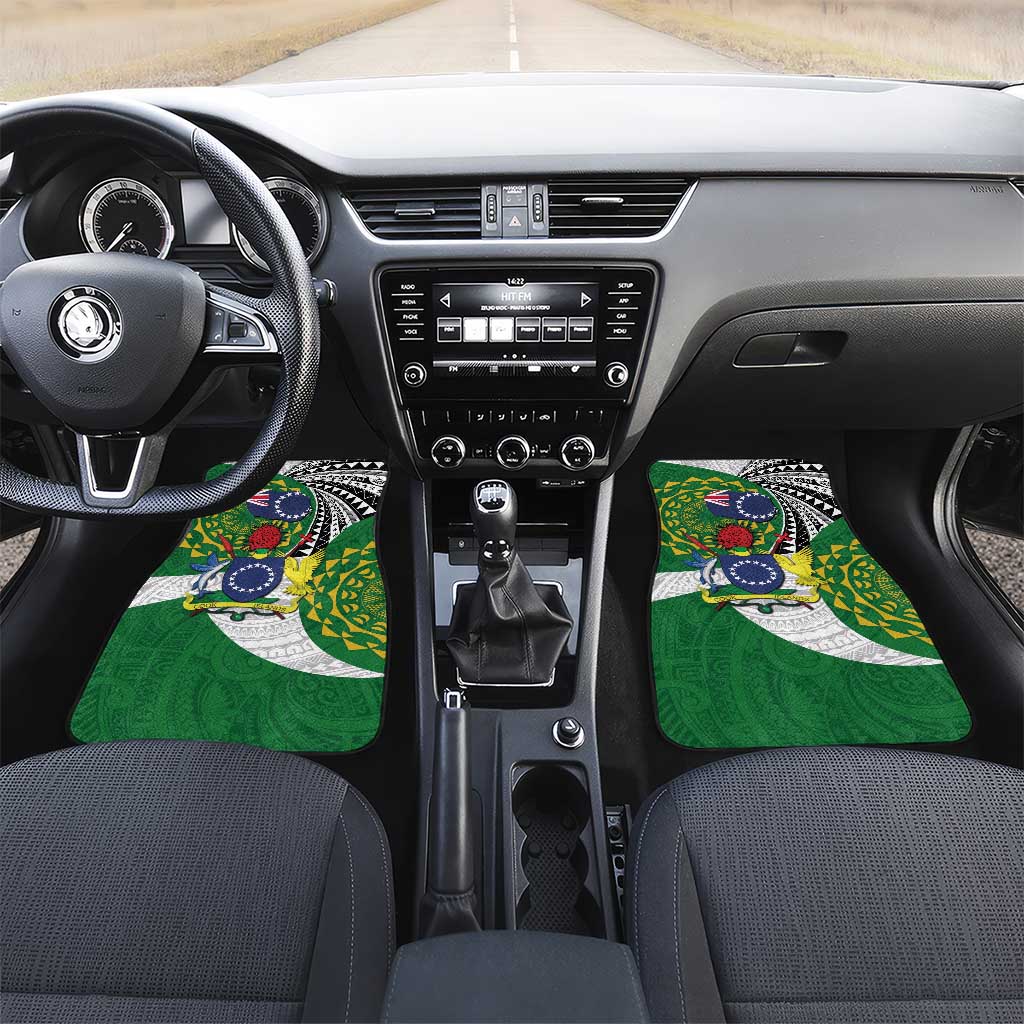 Cook Islands Independence Day Car Mats National Flag and Emblem with Tatau Tattoo