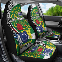 Cook Islands Independence Day Car Seat Cover National Flag and Emblem with Tatau Tattoo