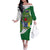 Cook Islands Independence Day Family Matching Off The Shoulder Long Sleeve Dress and Hawaiian Shirt National Flag and Emblem with Tatau Tattoo