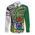 Cook Islands Independence Day Family Matching Off Shoulder Short Dress and Hawaiian Shirt National Flag and Emblem with Tatau Tattoo