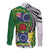 Cook Islands Independence Day Family Matching Off Shoulder Short Dress and Hawaiian Shirt National Flag and Emblem with Tatau Tattoo