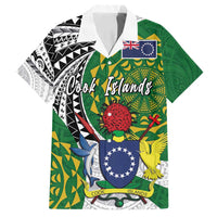 Cook Islands Independence Day Family Matching Summer Maxi Dress and Hawaiian Shirt National Flag and Emblem with Tatau Tattoo