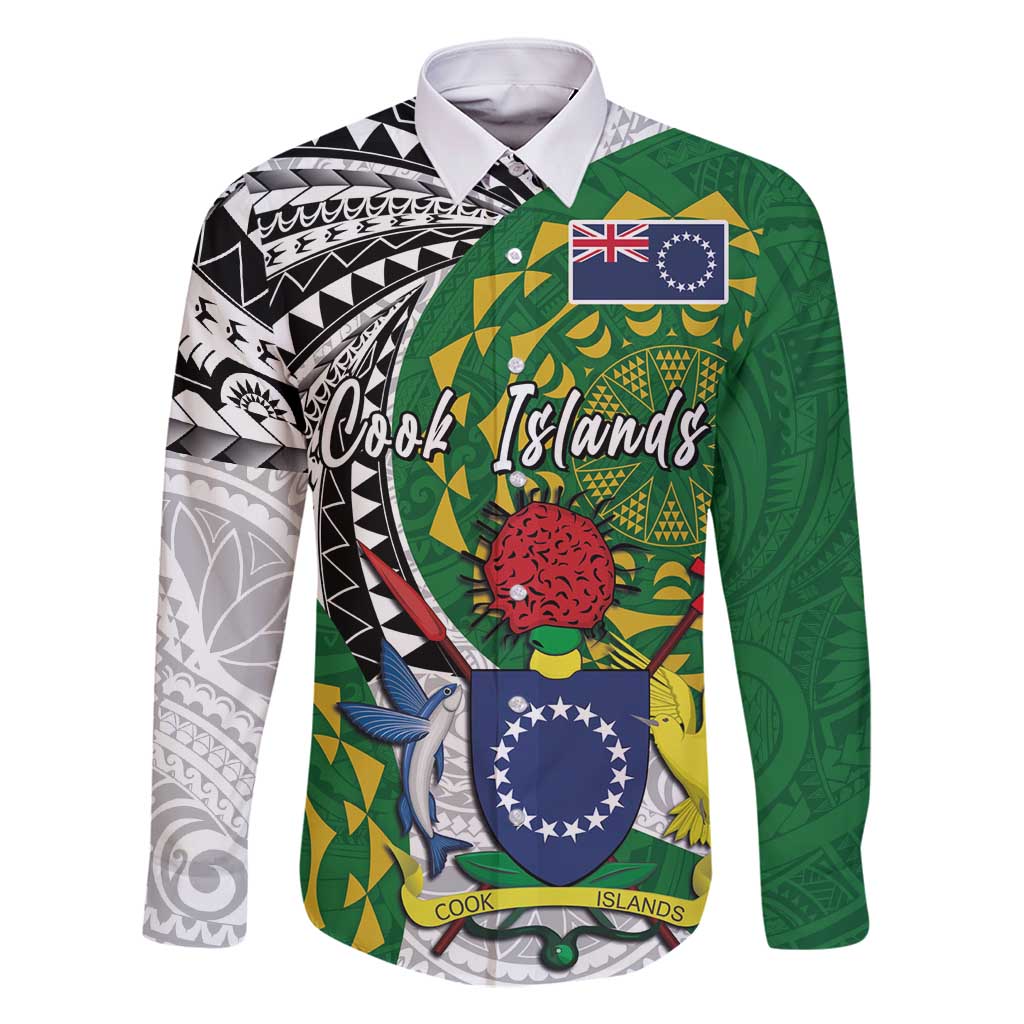 Cook Islands Independence Day Family Matching Summer Maxi Dress and Hawaiian Shirt National Flag and Emblem with Tatau Tattoo