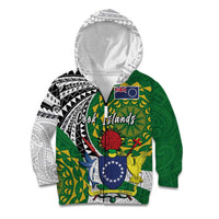 Cook Islands Independence Day Kid Hoodie National Flag and Emblem with Tatau Tattoo