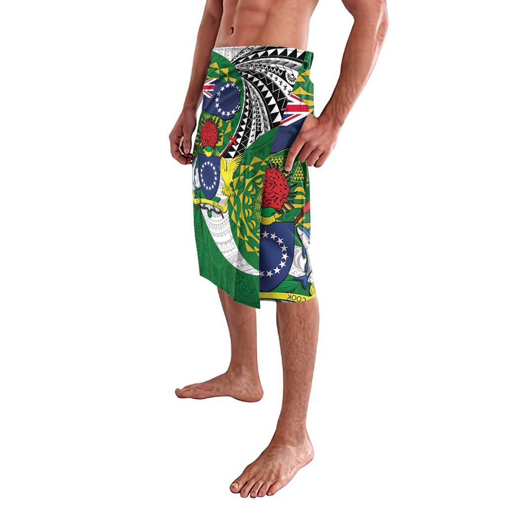 Cook Islands Independence Day Lavalava National Flag and Emblem with Tatau Tattoo