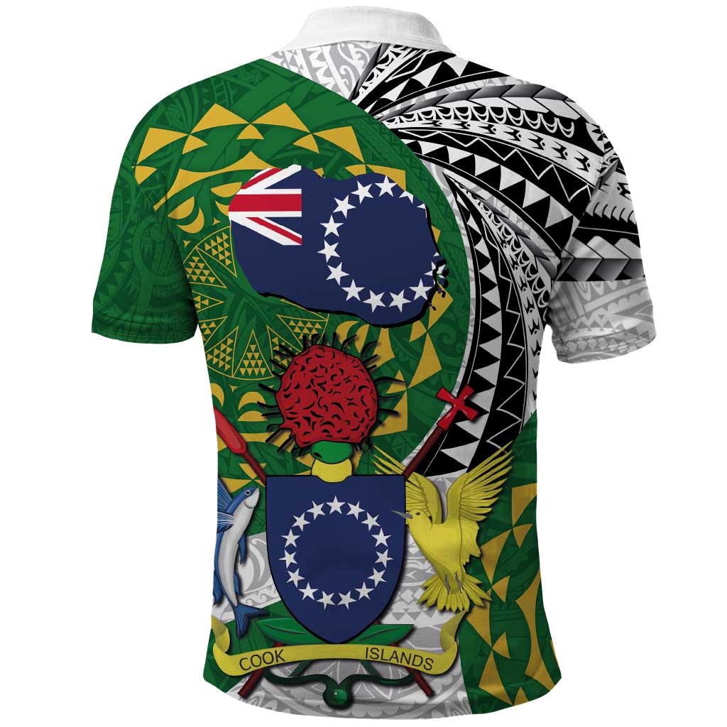 Cook Islands Independence Day Polo Shirt National Flag and Emblem with Tatau Tattoo