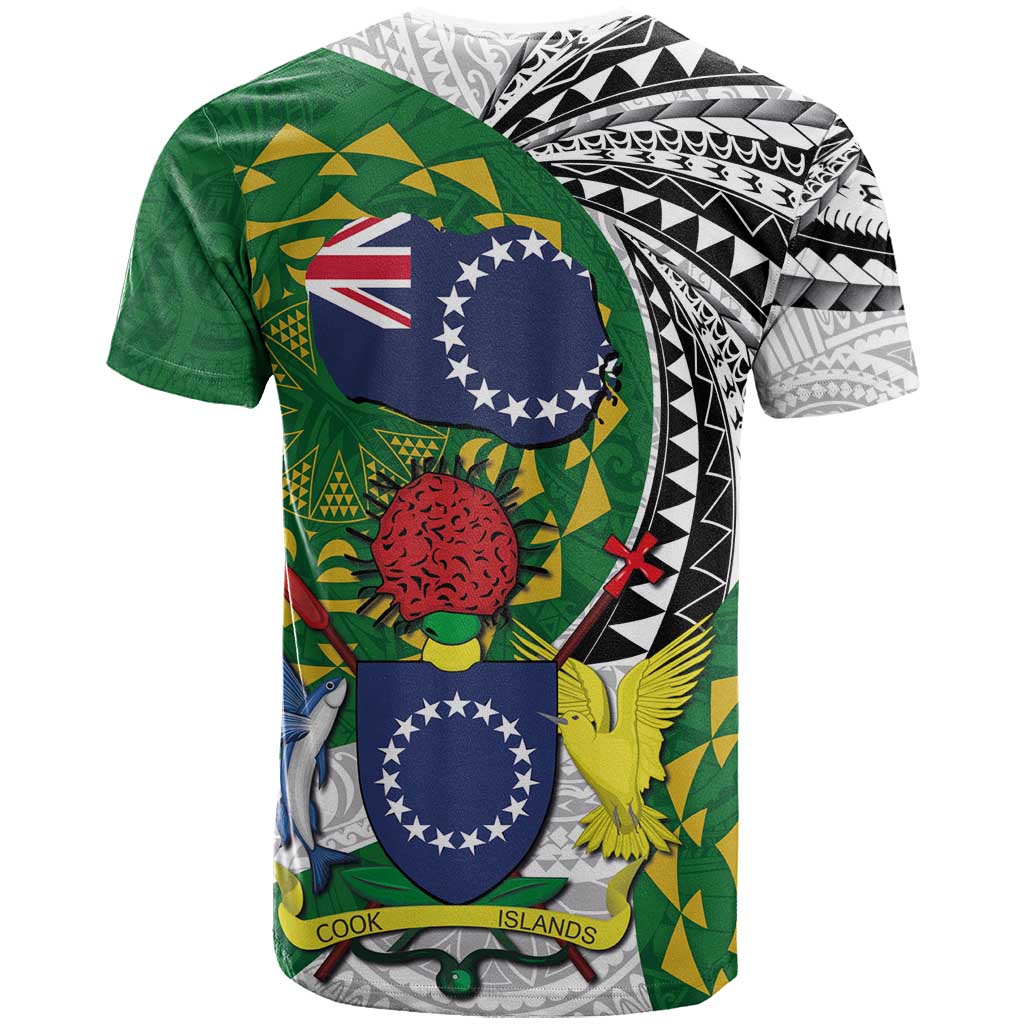 Cook Islands Independence Day T Shirt National Flag and Emblem with Tatau Tattoo